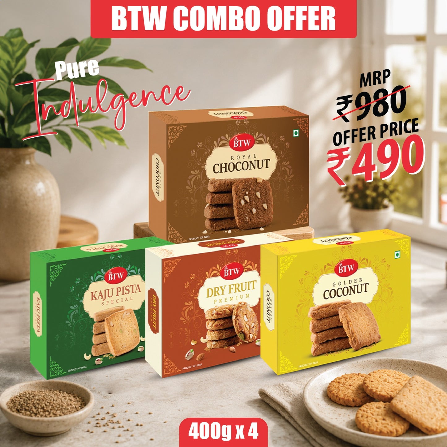 Assorted Cookies  Combo (Pack of  4)