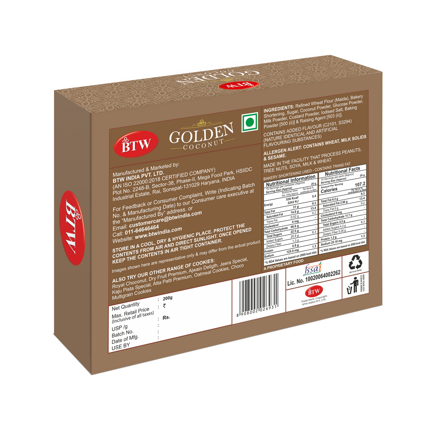 Biscuit Golden Coconut (Millet)