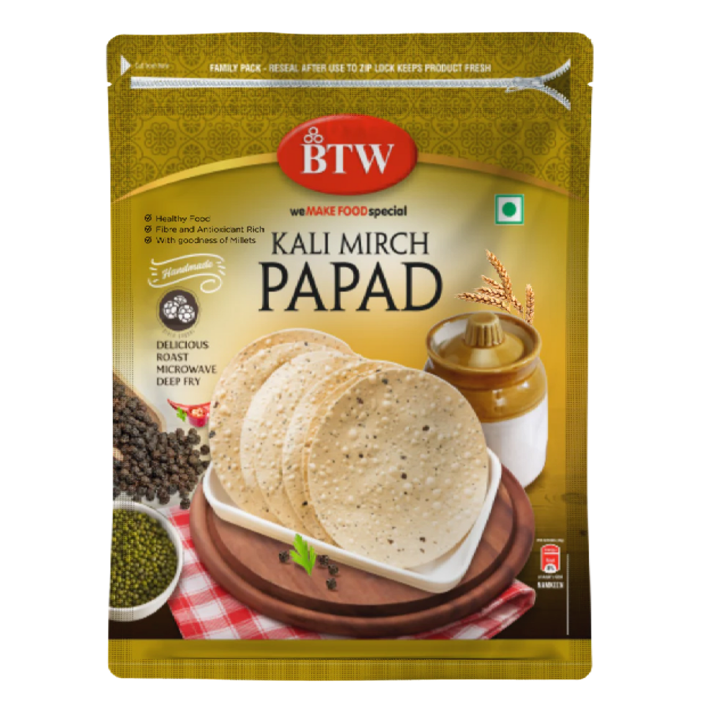 Papad Kali Mirch (Millet)